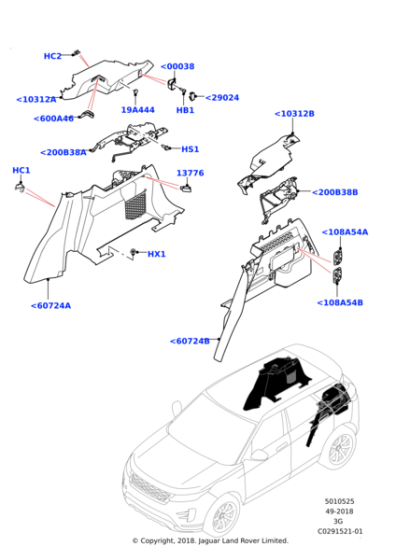 LR114739 - Land Rover POCKET - LOAD COMPARTMENT