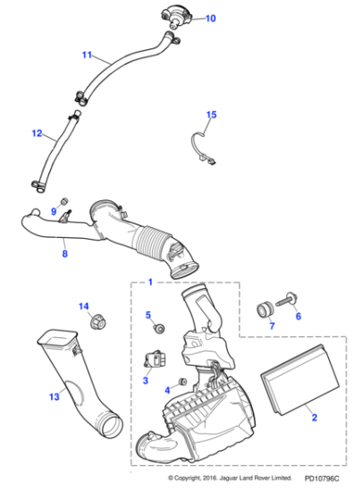 C2P2147 - Jaguar Intake tube