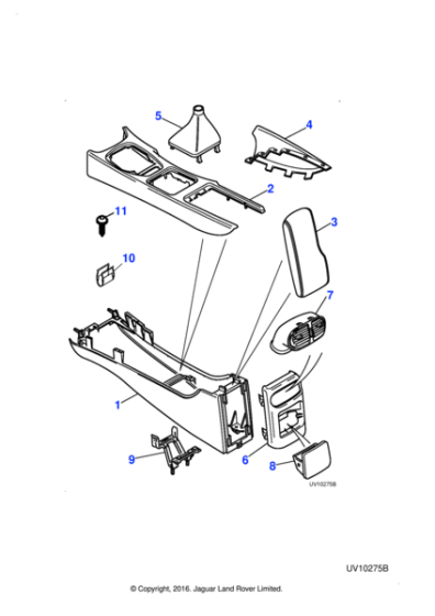 XR815674AGM - Jaguar Console armrest/lid