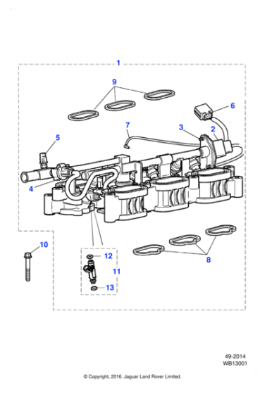 C2S19289 - Jaguar Fuel injector harness