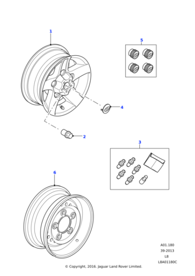 RRB500090 - Land Rover Kit-locking nut road wheels