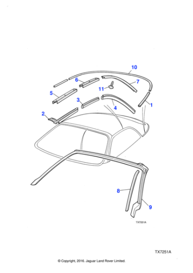 HJA8138AB - Jaguar Hood frame seal