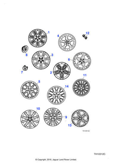 C2N3121 - Jaguar Alloy road wheel