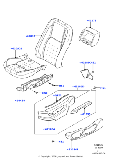 HJR500021VAE - Land Rover Valance - Seat Cushion