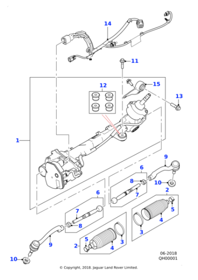 T4K13970 - Jaguar Steering rack and pinion