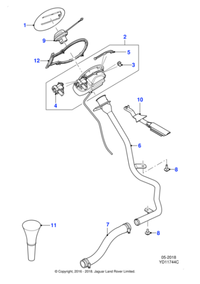 JDE11917 - Jaguar Fuel filler cap