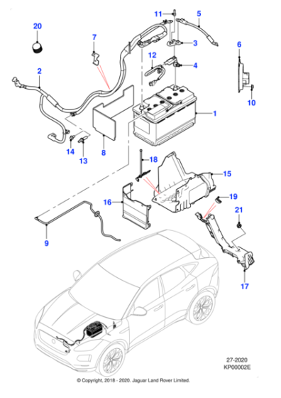 J9C21650 - Jaguar Battery cable