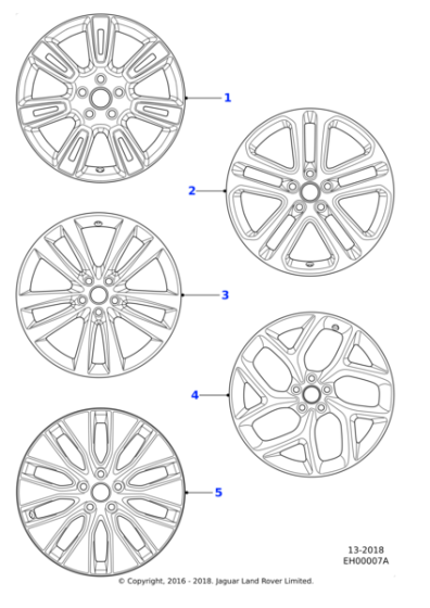 Alloy Wheel - 19" Style 5031, 5 split-spoke, Gloss Black, Rear