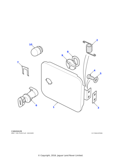 ALR5404 - Land Rover Fuel filler door assembly