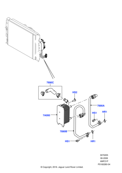 LR000949 - Land Rover Hose - Oil Cooler