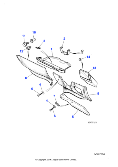 BCC5923 - Jaguar Air duct/cover support bracket