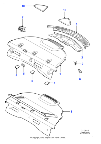 C2D1618LEG - Jaguar Seatbelt escutcheon