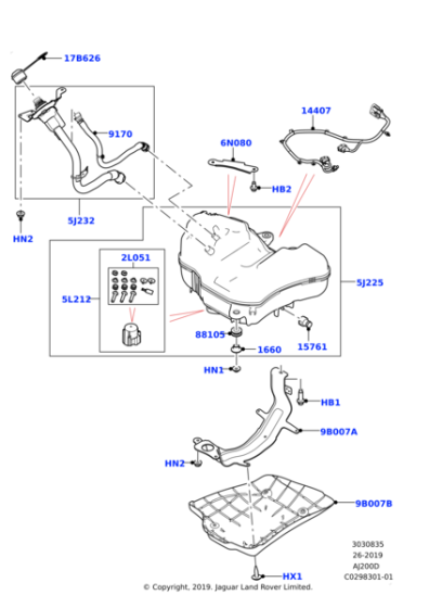 LR126218 - Land Rover TANK - DIESEL EXHAUST FLUID