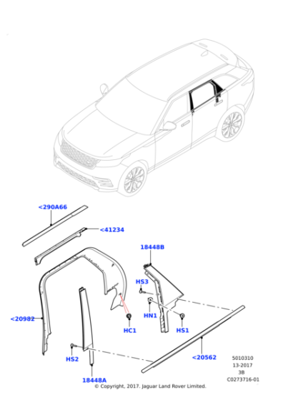 LR112104 - Land Rover Moulding - Door Window Frame