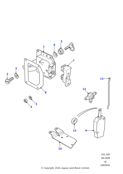 LR031337 - Land Rover Lock assembly-door