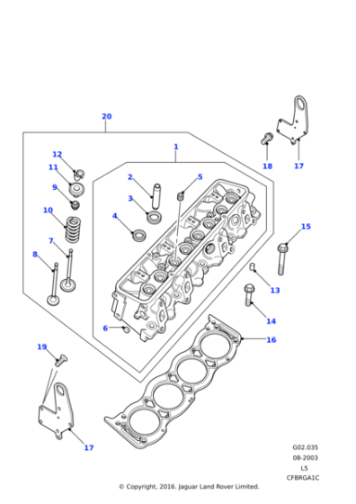 LGJ000030 - Land Rover Guide-cylinder head valve