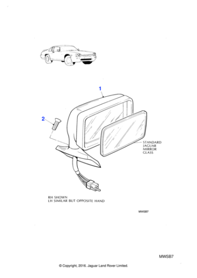 SPB1531HFB - Jaguar Door mirror