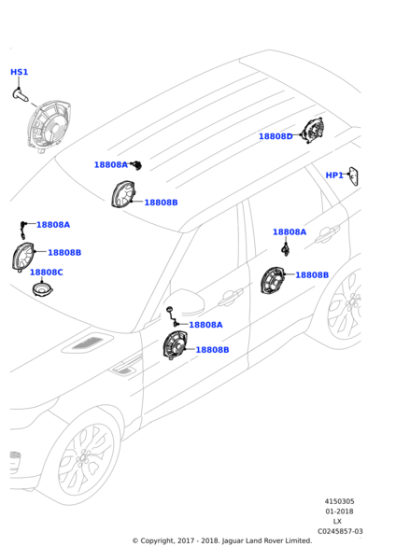 LR079526 - Land Rover Speaker