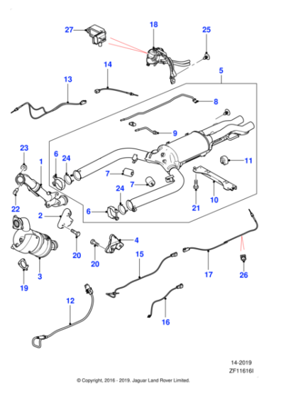 C2D2371 - Jaguar Exhaust mounting bracket