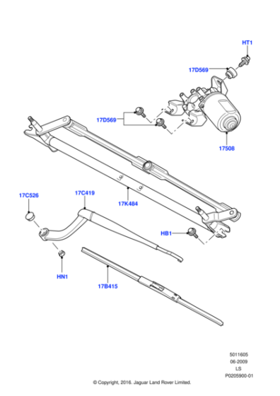 LR075582 - Land Rover Motor - Wiper