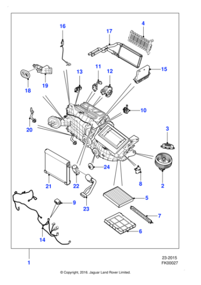 T2H46392 - Jaguar Evaporator and blower