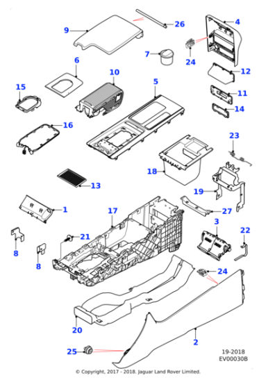 T2H23897AAP - Jaguar Armrest lid