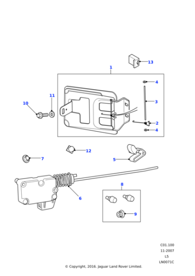 BPX700010 - Land Rover Latch-fuel filler latch