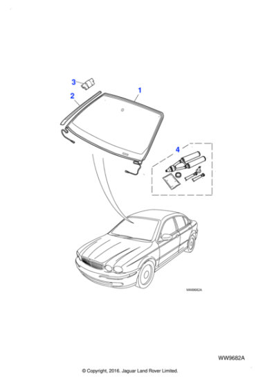 C2S49443 - Jaguar Windscreen glass
