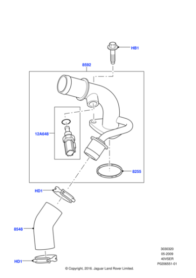 LR019736 - Land Rover Sensor - Engine Coolant Temperature