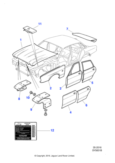 FNA1053AB - Jaguar Door skin panel