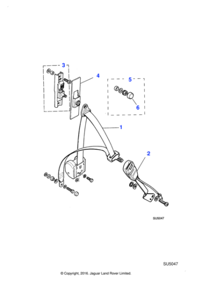 HNA7006AAAGD - Jaguar Seatbelt