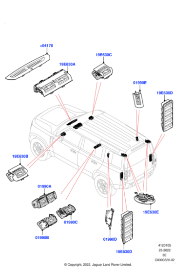 LR132029 - Land Rover Vent