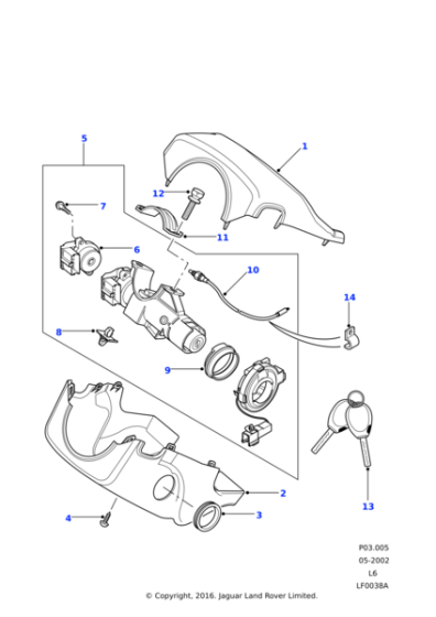 ANR5465LNF - Land Rover Cowl-upper half left hand indicator system