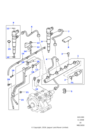 LR009107 - Land Rover Rail assembly-multi point injection fuel distribution