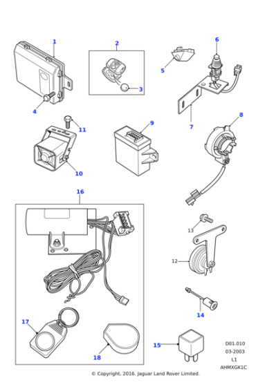 YWX101230 - Land Rover Transmitter plip burglar alarm
