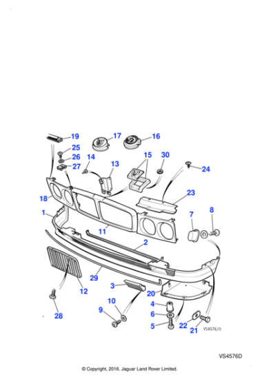 BCC8517 - Jaguar Radiator grille vane block