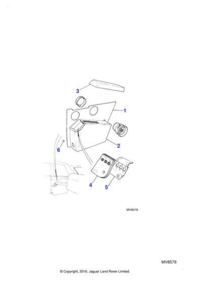 BAC8948 - Jaguar Quarter panel armrest