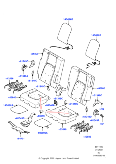 LR132571 - Land Rover Cover - Seat Reclining Mechanism