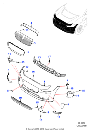 T4N23303 - Jaguar Air duct/cover support bracket