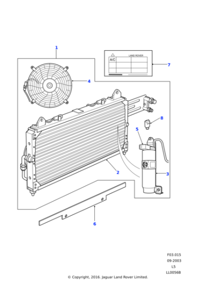 JRB100790 - Land Rover Condenser R134a-air conditioning
