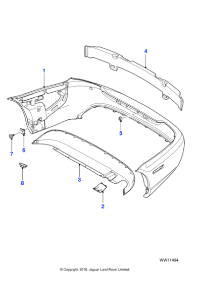 C2S48498XXX - Jaguar Bumper cover