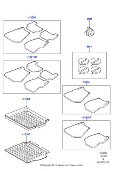 LR006241 - Land Rover Kit - Floor Contour Mat
