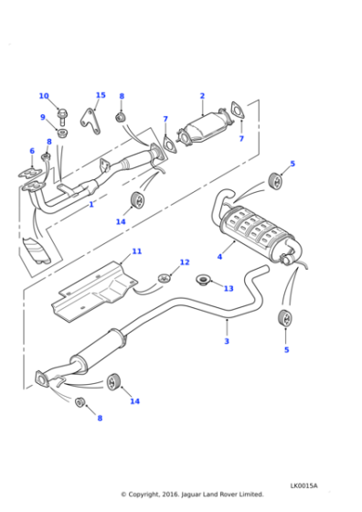 WCE103971 - Land Rover Intermediate assembly exhaust system