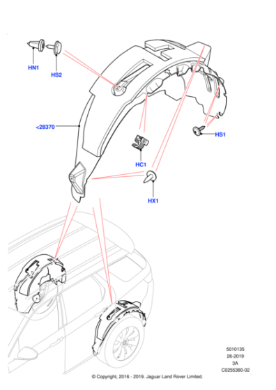 LR137772 - Land Rover Shield - Splash - Wheelhouse