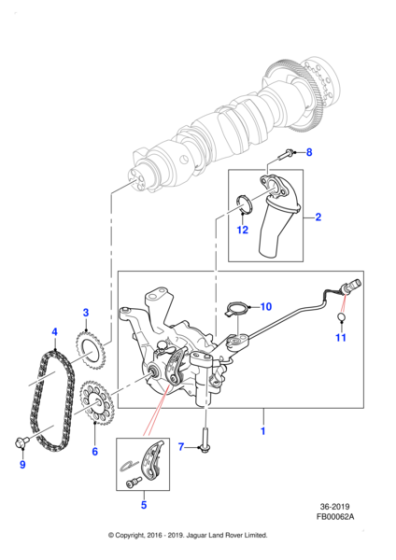 JDE36986 - Jaguar Oil and vacuum pump assembly