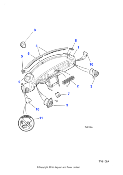 GNA2620CA - Jaguar Passenger airbag label