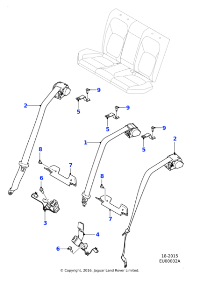 T4N9477PVJ - Jaguar Seatbelt kit