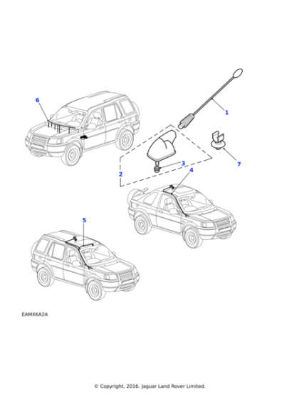 XUJ100071 - Land Rover Mast-aerial roof mounting