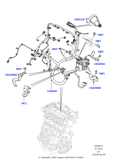 LR064940 - Land Rover Wiring - Engine