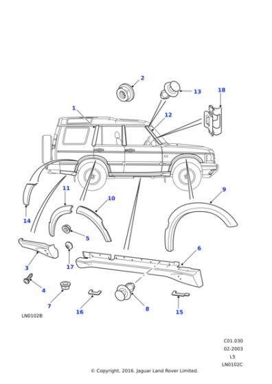 DFK500200PMA - Land Rover Flare-rear wheelarch